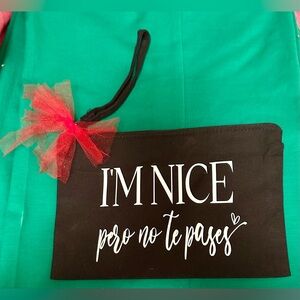 Handmade cosmetic bags with slogans